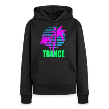 transe - Sweat à capuche Premium bio Femme - noir - Devant - Julia (174cm)