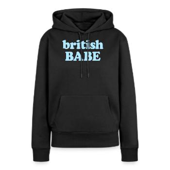 Babe britannique - Sweat à capuche Premium bio Femme - noir - Devant - Julia (174cm)