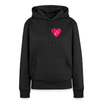 Pieds de bébé Coeur de bébé Baby-pied BabySteps - Sweat à capuche Premium bio Femme - noir - Devant - Julia (174cm)