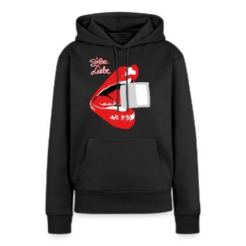 Suesse Liebe - Frauen Premium Bio Hoodie - Schwarz - Vorne - Julia (174cm)