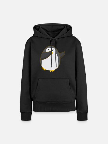 PENGUIN DAB - Frauen Premium Bio Hoodie - Schwarz