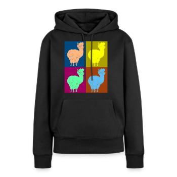 Alpaga alpaga - Sweat à capuche Premium bio Femme - noir - Devant - Julia (174cm)