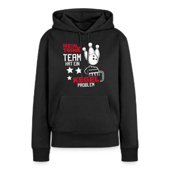 kegel bowling trinken saufen team kegelclub - Frauen Premium Bio Hoodie - Schwarz - Vorne - Julia (174cm)