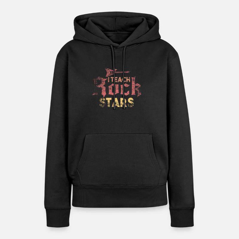 Cadeau de professeur de guitare - Sweat à capuche Premium bio Femme - noir
