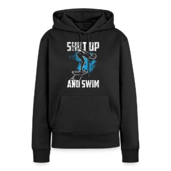 Schwimmen Schwimmer Schwimmerin Spruch Lustig - Frauen Premium Bio Hoodie - Schwarz - Vorne - Julia (174cm)