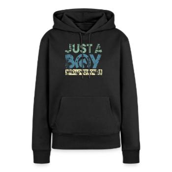 Reiter Junge Reiten Jungen - Frauen Premium Bio Hoodie - Schwarz - Vorne - Julia (174cm)