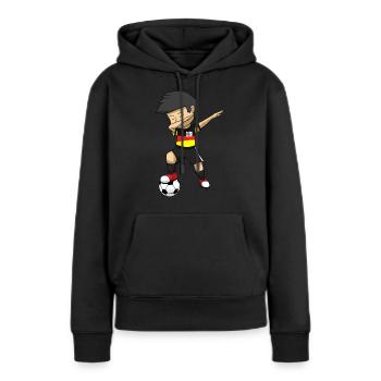 Soccer Boy Dabbing Soccer Boy Soccer Boy - Sweat à capuche Premium bio Femme - noir - Devant - Julia (174cm)