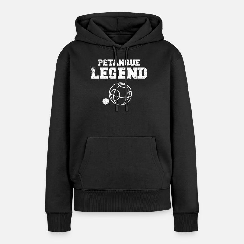 Pétanque - Sweat à capuche Premium bio Femme - noir