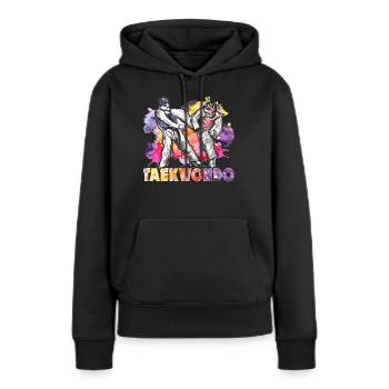 Taekwondo Taekwondo Bunt - Frauen Premium Bio Hoodie - Schwarz - Vorne - Julia (174cm)