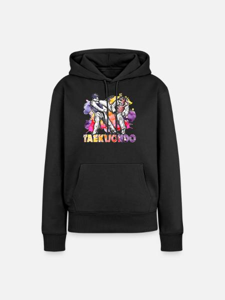Taekwondo Taekwondo Bunt - Frauen Premium Bio Hoodie - Schwarz