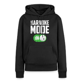 Karaoké - Sweat à capuche Premium bio Femme - noir - Devant - Julia (174cm)