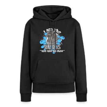 Morse, je suis le morse - Sweat à capuche Premium bio Femme - noir - Devant - Julia (174cm)