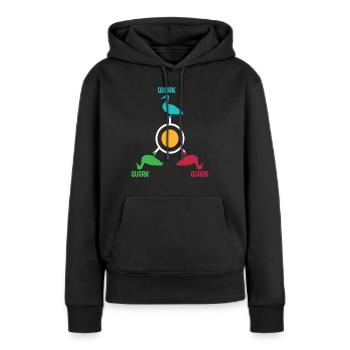 Drôle orbitant Quarks Duck Pun Quark cadeau - Sweat à capuche Premium bio Femme - noir - Devant - Julia (174cm)