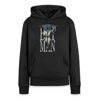 Batman Rennt Durch Die Nacht - Frauen Premium Bio Hoodie - Schwarz - Vorne - Julia (174cm)