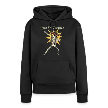 Ici pour la tequila - Sweat à capuche Premium bio Femme - noir - Devant - Julia (174cm)