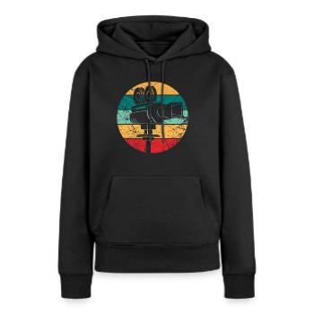 Cadeau de caméraman - Sweat à capuche Premium bio Femme - noir - Devant - Julia (174cm)