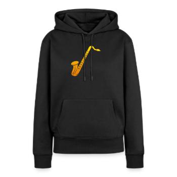 Saxofon - Frauen Premium Bio Hoodie - Schwarz - Vorne - Julia (174cm)