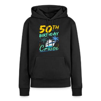 50th Birthday Cruise Cruising Celebration - Frauen Premium Bio Hoodie - Schwarz - Vorne - Julia (174cm)