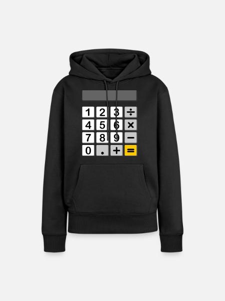 Taschenrechner als Fasching & Karneval Kostüm - Frauen Premium Bio Hoodie - Schwarz