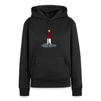 phare - Sweat à capuche Premium bio Femme - noir - Devant - Julia (174cm)