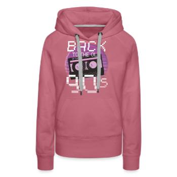 Tshirt des années 90 - Sweat à capuche Premium bio Femme - mauve - Devant - Isabella (175cm)