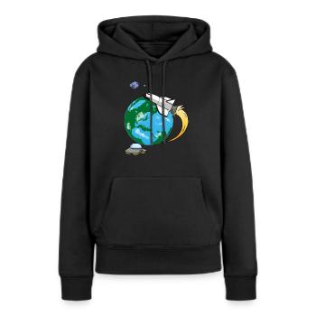 Fliegende Rakete - Frauen Premium Bio Hoodie - Schwarz - Vorne - Julia (174cm)