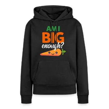 Carotte carotte - Sweat à capuche Premium bio Femme - noir - Devant - Julia (174cm)