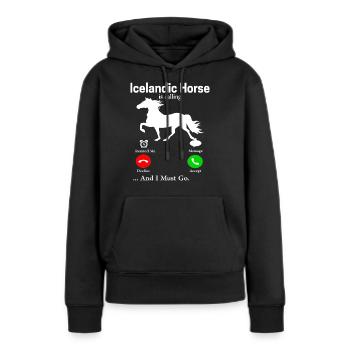 Cheval islandais Tölt Islande saga Isi cadeau Islandais - Sweat à capuche Premium bio Femme - noir - Devant - Julia (174cm)
