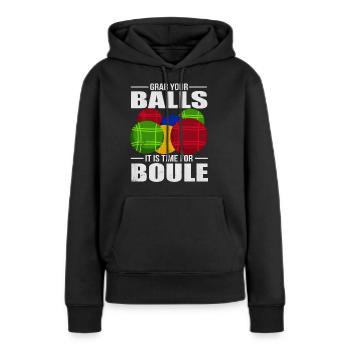 Petanque Aktuell Boule Kugeln Geschenk - Frauen Premium Bio Hoodie - Schwarz - Vorne - Julia (174cm)