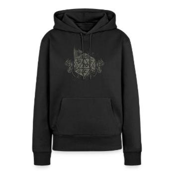Drachen Vintage D20 Würfel Tabletop Rollenspiel - Frauen Premium Bio Hoodie - Schwarz - Vorne - Julia (174cm)