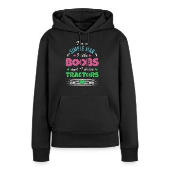 Traktor Trekker Bauer Landwirt - Frauen Premium Bio Hoodie - Schwarz - Vorne - Julia (174cm)
