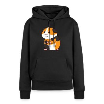 Cochon d'Inde - Sweat à capuche Premium bio Femme - noir - Devant - Julia (174cm)