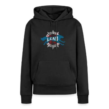 Chef de meute de loups Wolfpack - Sweat à capuche Premium bio Femme - noir - Devant - Julia (174cm)