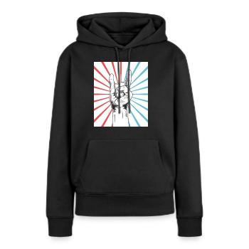 Rock & Roll - Sweat à capuche Premium bio Femme - noir - Devant - Julia (174cm)