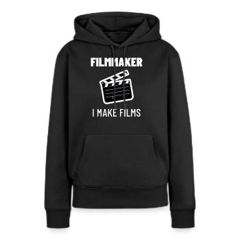 Cinéaste Vidéaste Cinéaste Cinéma TV Cadeau - Sweat à capuche Premium bio Femme - noir - Devant - Julia (174cm)