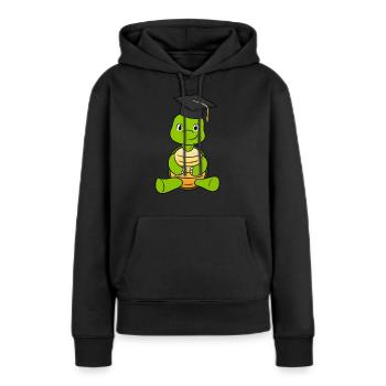 Tortue de graduation - Sweat à capuche Premium bio Femme - noir - Devant - Julia (174cm)