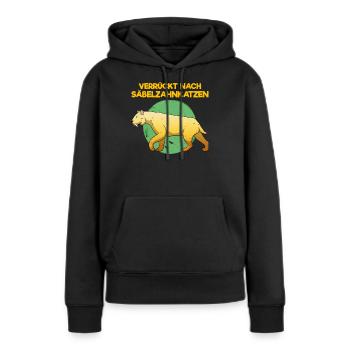 Säbelzahnkatze Säbelzahntiger Steinzeit Archäologe - Frauen Premium Bio Hoodie - Schwarz - Vorne - Julia (174cm)
