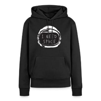 NASA - Sweat à capuche Premium bio Femme - noir - Devant - Julia (174cm)