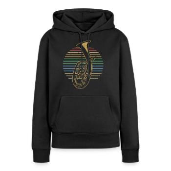 Grand cadeau de cor ténor pour joueur de cor ténor - Sweat à capuche Premium bio Femme - noir - Devant - Julia (174cm)