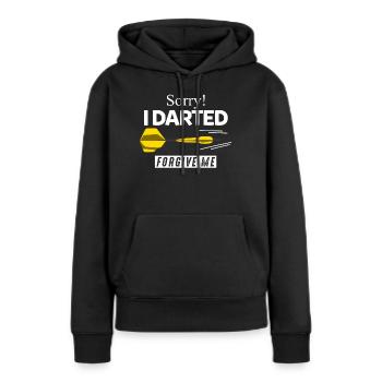 Dart Dartpfeil - Frauen Premium Bio Hoodie - Schwarz - Vorne - Julia (174cm)
