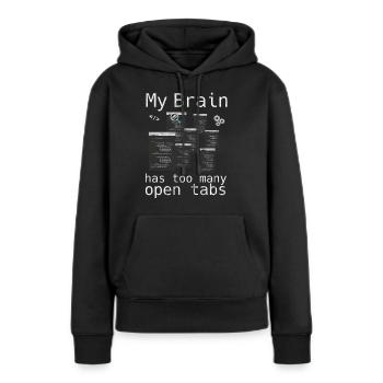 programmeur - Sweat à capuche Premium bio Femme - noir - Devant - Julia (174cm)