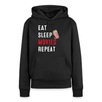 Cinéma Cinéma Télévision cadeau soirée cinéma - Sweat à capuche Premium bio Femme - noir - Devant - Julia (174cm)