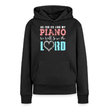 Piano Piano Piano Piano Piano Clavier - Sweat à capuche Premium bio Femme - noir - Devant - Julia (174cm)