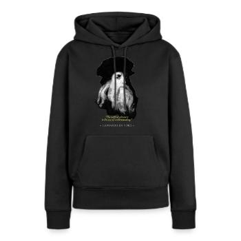 Leonardo Da Vinci Citation - Sweat à capuche Premium bio Femme - noir - Devant - Julia (174cm)