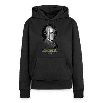 Mozart Citation - Sweat à capuche Premium bio Femme - noir - Devant - Julia (174cm)