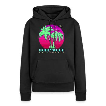 Hollywood - Sweat à capuche Premium bio Femme - noir - Devant - Julia (174cm)