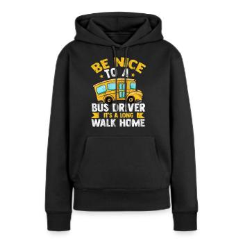 Bus - Frauen Premium Bio Hoodie - Schwarz - Vorne - Julia (174cm)