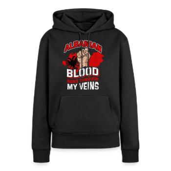 Albanische Wappen Flagge Albanien Kosovo Tirana - Frauen Premium Bio Hoodie - Schwarz - Vorne - Julia (174cm)