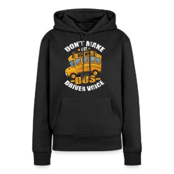 Bus - Frauen Premium Bio Hoodie - Schwarz - Vorne - Julia (174cm)