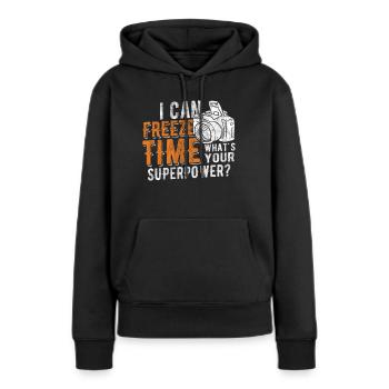 Fotograf Digitalkamera Fotoapparat Spiegelreflex - Frauen Premium Bio Hoodie - Schwarz - Vorne - Julia (174cm)